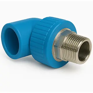 Codo Polipropileno Inserto Metálico/ Rosca Macho- 90°