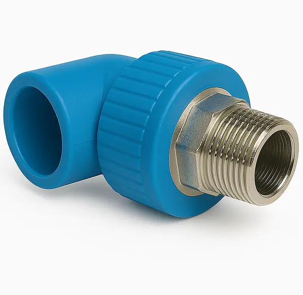 Codo Polipropileno Inserto Metálico/ Rosca Macho- 90°
